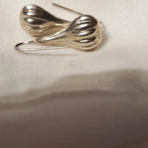 Modernist  Y2K Sterling Teardrop Earrings - Picture 3 of 5